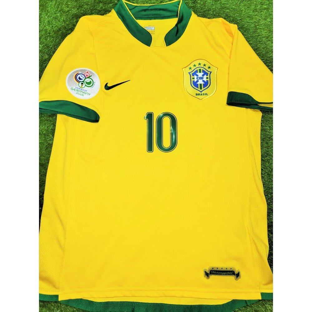 Ronaldinho Brazil 2006 World Cup Home Soccer Jersey Shirt Camiseta M SKU# 103889